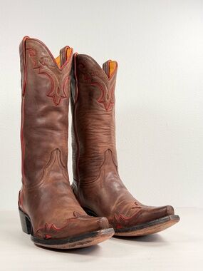 Women's Vintage Old Gringo Cowgirl Boots Size 7 B Brown/Red Leather Western